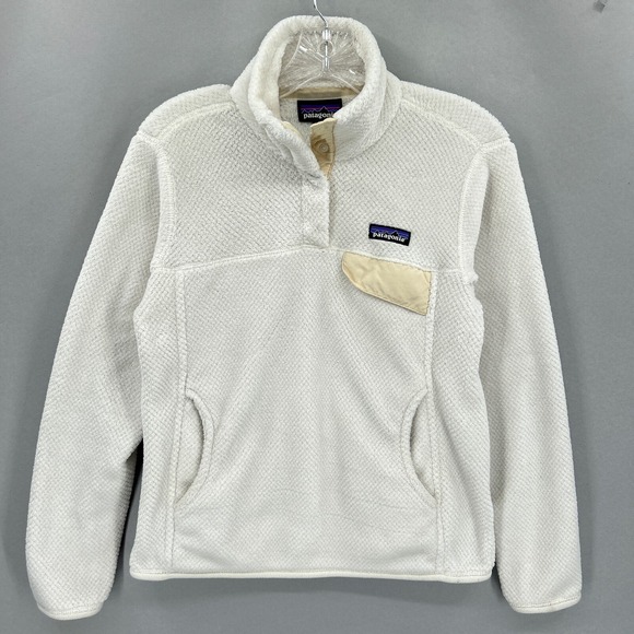 Patagonia Jackets & Blazers - Patagonia Pullover Retool Snap-T‎ Womens Small Polartec Pocket White Raw Linen